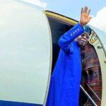 PRESIDENT BOLA TINUBU ON SUNDAY LEFT LAGOS WHERE HE HAS BEEN ON SALLAH HOLIDAYS FOR ABUJA.