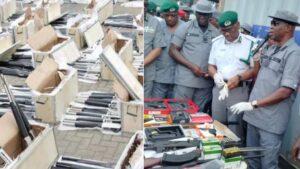 Read more about the article Nigerian Customs Intercepts 40-Foot Container Of Guns In Lagos, Heading For South-East Region