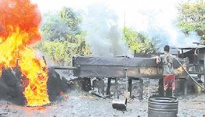 Read more about the article The military has taken down another illegal refinery in Delta.