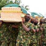 The Chief of Defence Staff pledges a robust response against bandits following the burial of 20 soldiers who lost their lives.