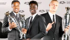 Read more about the article PFA Awards: Akpom, Saka, Haaland shine as Davido lights up event