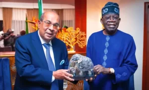 Read more about the article Tinubu has arrived in India and conducted an initial meeting with the CEO of Hinduja Group.