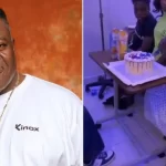Fans express worry as Mr Ibu marks his birthday while surrounded by family and friends in a hospital.